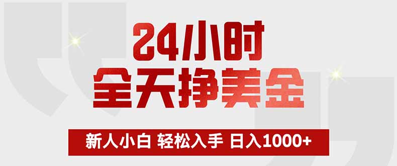 24小时全天挣美金，新人小白轻松入手，长期稳定，日入1000+-点子口袋网