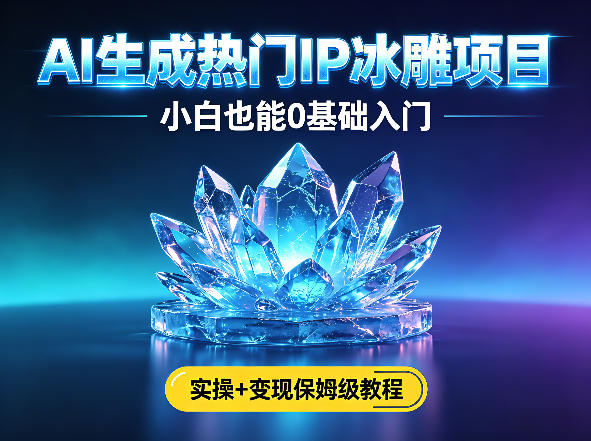 AI生成热门ip冰雕项目，小白也能0基础入门，实操+变现保姆级教程-点子口袋网