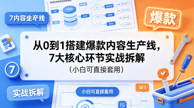 从0到1搭建爆款内容生产线，7大核心环节实战拆解(小白可直接套用)-点子口袋网