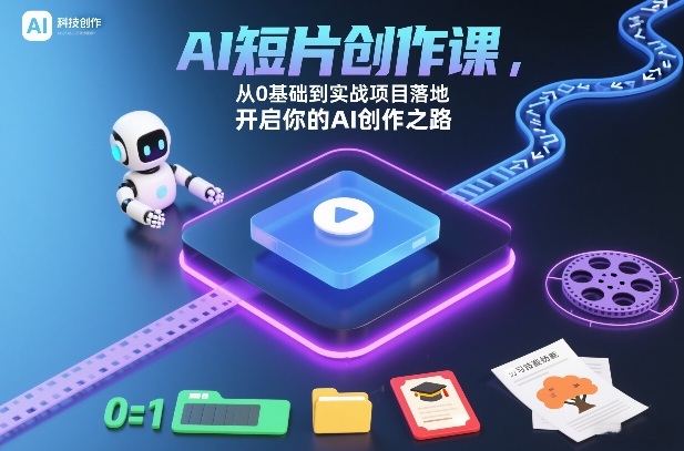 AI短片创作课，从0基础到实战项目落地，开启你的AI创作之路(更新0411)-点子口袋网