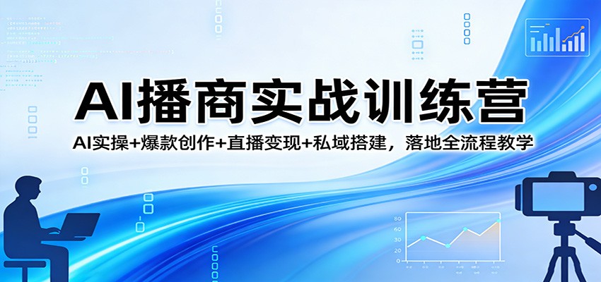 AI播商实战训练营：AI实操+爆款创作+直播变现+私域搭建，落地全流程教学-点子口袋网