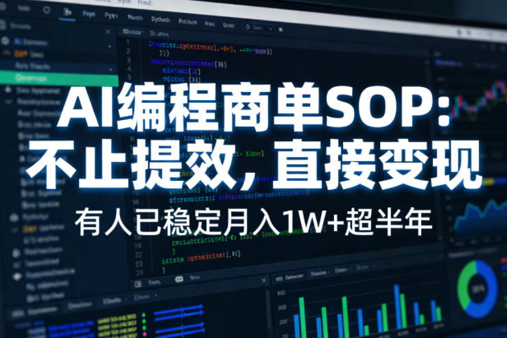 AI编程商单SOP，AI编程不能只给工作提效，还要直接变现，有人已经稳定月入1W+半年了-点子口袋网