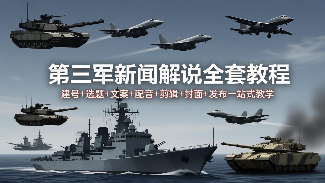 第三军迷新闻解说全套教程：建号+选题+文案+配音+剪辑+封面+发布一站式教学-点子口袋网