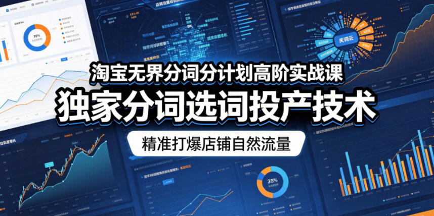 淘宝无界分词分计划高阶实战课，独家分词选词投产技术，精准打爆店铺自然流量-点子口袋网