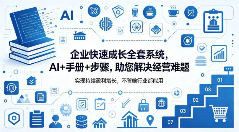 企业快速成长全套系统，AI+手册+步骤，助您解决经营难题，实现持续盈利增长，不管啥行业都能用-点子口袋网