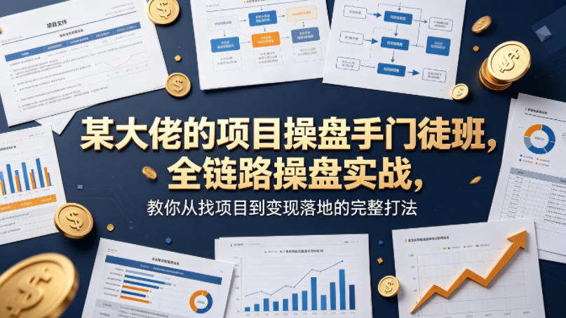 某大佬的项目操盘手门徒班，全链路操盘实战，教你从找项目到变现落地的完整打法-点子口袋网