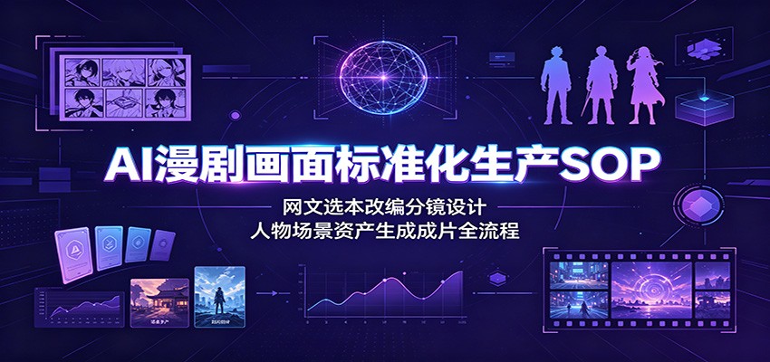 AI漫剧画面标准化生产SOP：网文选本改编分镜设计，人物场景资产生成成片全流程-点子口袋网