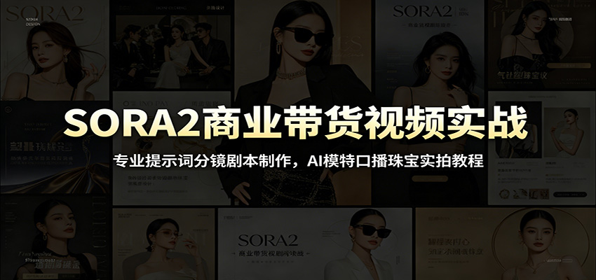 SORA2商业带货视频实战：专业提示词分镜剧本制作，AI模特口播珠宝实拍教程-点子口袋网