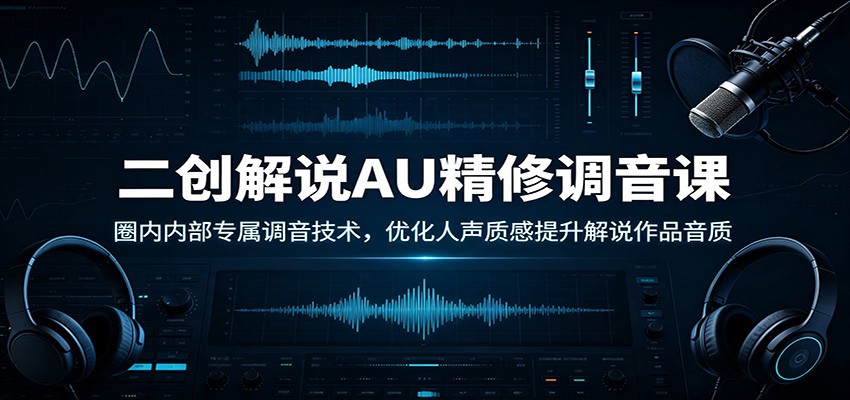 二创解说AU精修调音课：圈内内部专属调音技术，优化人声质感提升解说作品音质-点子口袋网