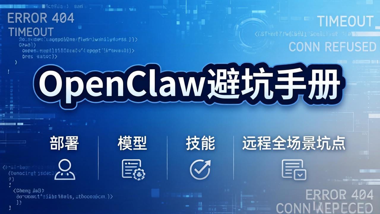 OpenClaw避坑手册：部署+模型+技能+远程全场景坑点，一次性给你说全，少走弯路-点子口袋网
