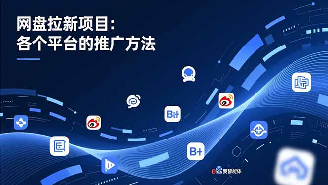 网盘拉新项目：各个平台的推广方法，公众号、截留玩法，微博，B站，百度智能体-点子口袋网