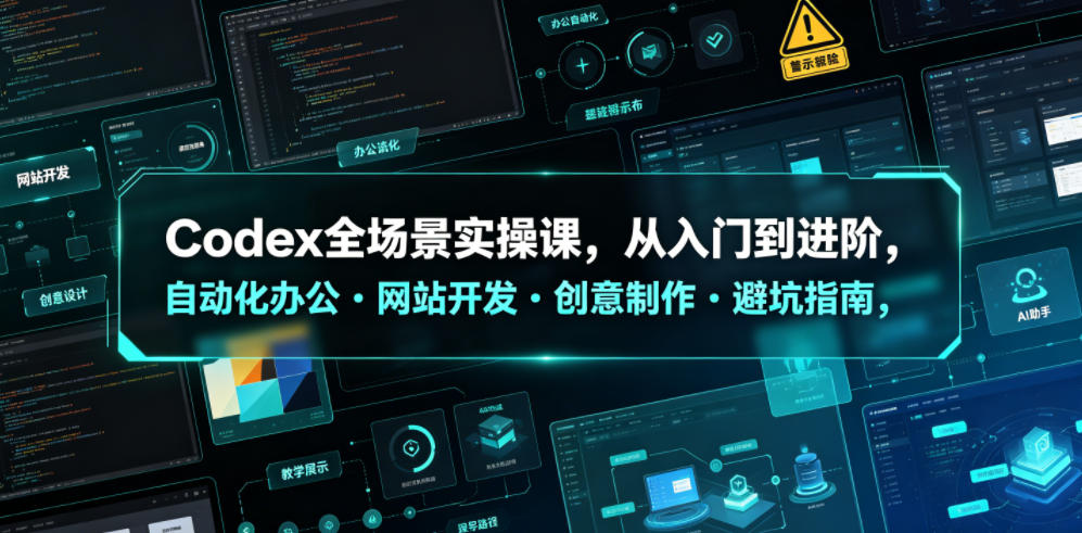 Codex全场景实操课，从入门到进阶，自动化办公・网站开发・创意制作・避坑指南，全流程教学-点子口袋网