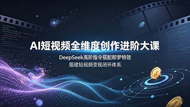 （19153期）AI短视频全维度创作进阶大课，DeepSeek高阶指令搭配即梦特效，搭建短视频变现闭环体系-点子口袋网