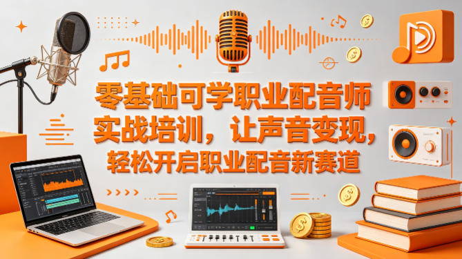 零基础可学职业配音师实战培训，让声音变现，轻松开启职业配音新赛道-点子口袋网