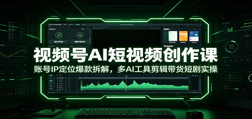 视频号AI短视频创作课：账号IP定位爆款拆解，多AI工具剪辑带货短剧实操-点子口袋网