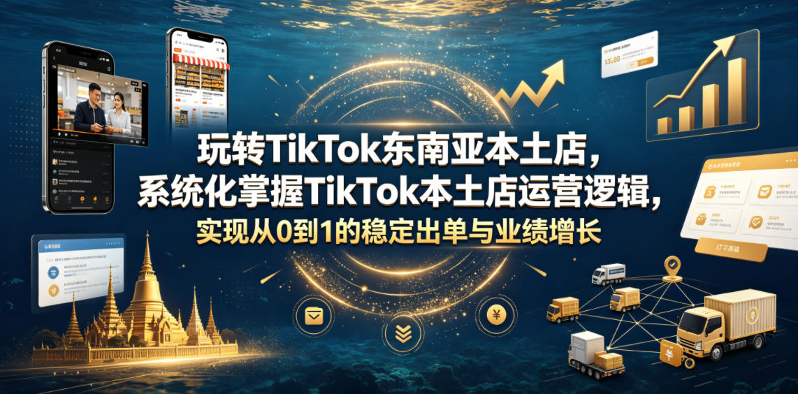 玩转TikTok东南亚本土店，系统化掌握TikTok本土店运营逻辑，实现从0到1的稳定出单与业绩增长-点子口袋网