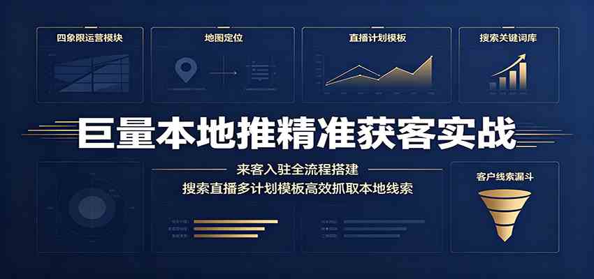 巨量本地推精准获客实战：来客入驻全流程搭建，搜索直播多计划模板高效抓取本地线索-点子口袋网