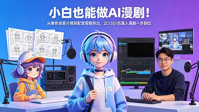 小白也能做AI漫剧！从角色场景分镜到配音剪辑导出，2D/3D/仿真人漫剧一步到位-点子口袋网