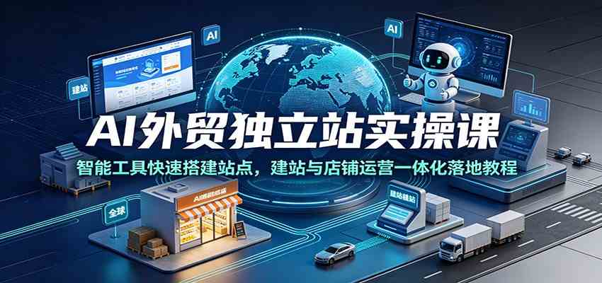 AI外贸独立站实操课：智能工具快速搭建站点，建站与店铺运营一体化落地教程-点子口袋网