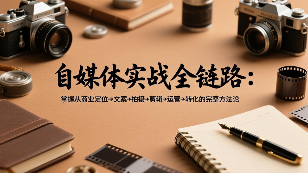 自媒体实战全链路：掌握从商业定位→文案→拍摄→剪辑→运营→转化的完整方法论-点子口袋网