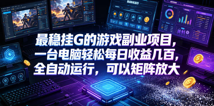 最稳挂G的游戏副业项目，一台电脑轻松每日收益几百，全自动运行，可以矩阵放大【揭秘】-点子口袋网