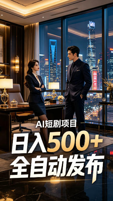 快手AI短剧自动发布，矩阵批量运营变现，轻资产副业项目，日入500+【揭秘】-点子口袋网