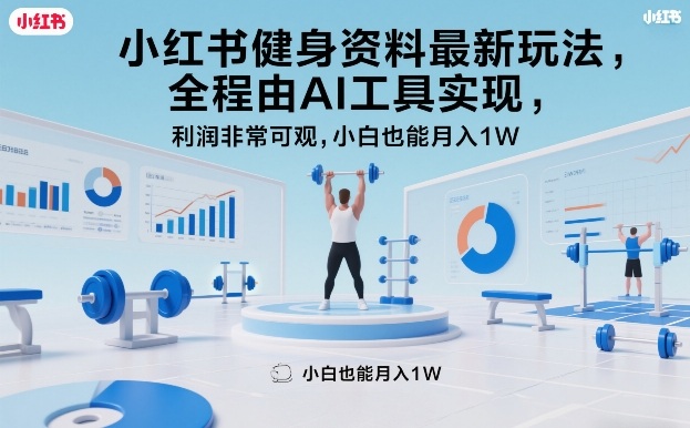 小红书健身资料最新玩法，全程由AI工具实现，利润非常可观，小白也能月入1W＋【揭秘】-点子口袋网