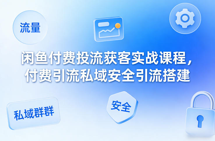闲鱼付费投流获客实战课程，付费引流私域安全引流搭建-点子口袋网