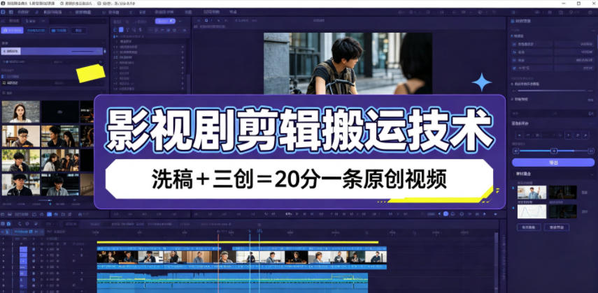 影视剧剪辑搬运技术，洗稿+三创=20分一条原创视频-点子口袋网