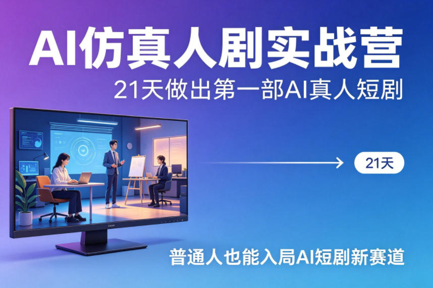 AI仿真人剧实战营，21天做出第一部AI真人短剧，普通人也能入局AI短剧新赛道(更新)-点子口袋网