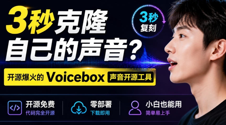 3秒克隆自己的声音？开源爆火的Voicebox声音开源工具，实测体验超好，零部署小白也能直接用-点子口袋网