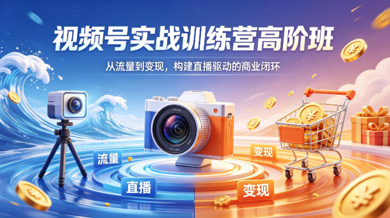 视频号实战训练营高阶班，从流量到变现，构建直播驱动的商业闭环(26年4月)-点子口袋网