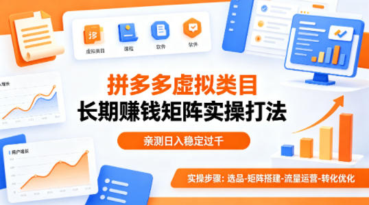 做拼多多虚拟类目想长期賺钱？这套矩阵实操打法，亲测日入稳定过千【揭秘】-点子口袋网