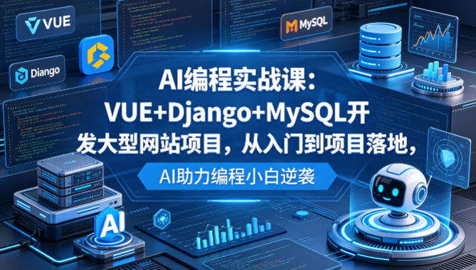 AI编程实战课：VUE+Django+MySQL开发大型网站项目，从入门到项目落地，AI助力编程小白逆袭-点子口袋网