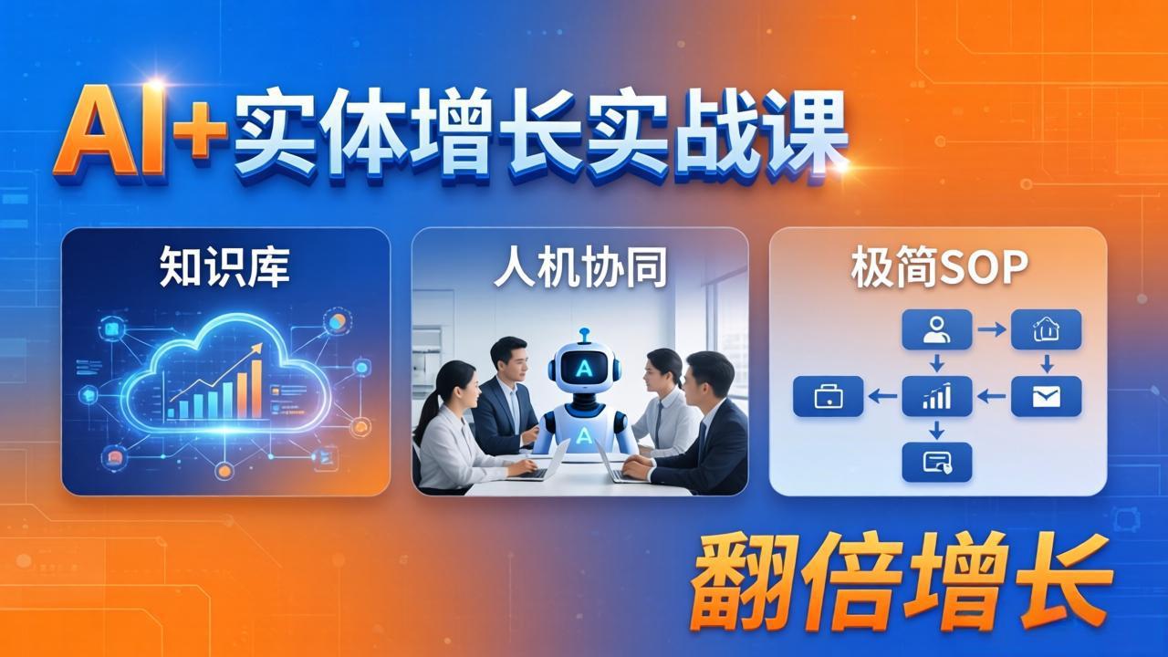 AI+实体增长实战课：知识库+人机协同+极简SOP，助力实体业务翻倍增长-点子口袋网