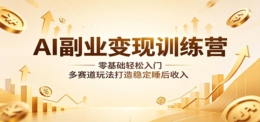 AI副业变现训练营：零基础轻松入门，多赛道玩法打造稳定睡后收入-点子口袋网