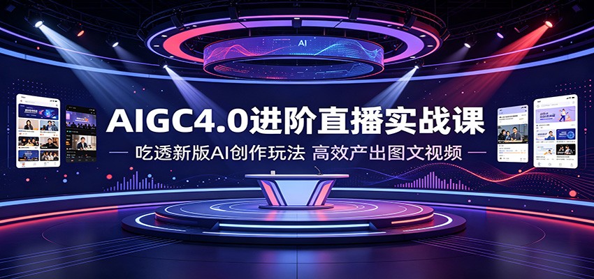 AIGC4.0进阶直播实战课：吃透新版AI创作玩法，高效产出图文视频-点子口袋网
