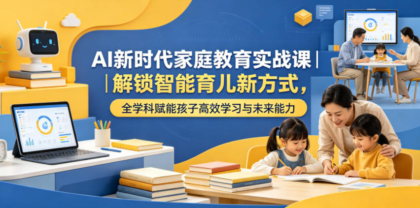 AI新时代家庭教育实战课｜解锁智能育儿新方式，全学科赋能孩子高效学习与未来能力-点子口袋网