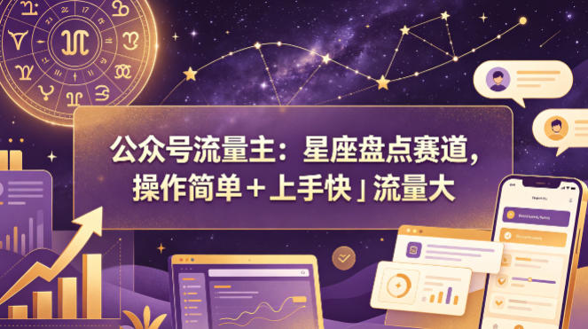 公众号流量主：星座盘点赛道，操作简单＋上手快＋流量大-点子口袋网