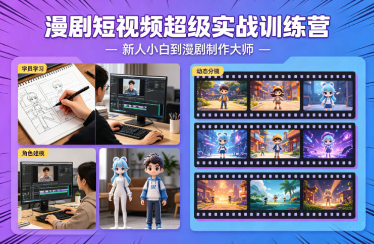 漫剧短视频超级实战训练营，新人小白到漫剧制作大师-点子口袋网