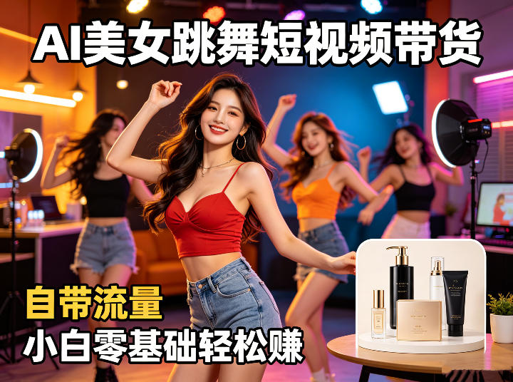 AI美女跳舞短视频带货：自带流量，小白零基础轻松賺，详细拆解-点子口袋网