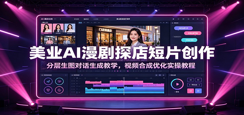 美业AI漫剧探店短片创作：分层生图对话生成教学，视频合成优化实操教程-点子口袋网