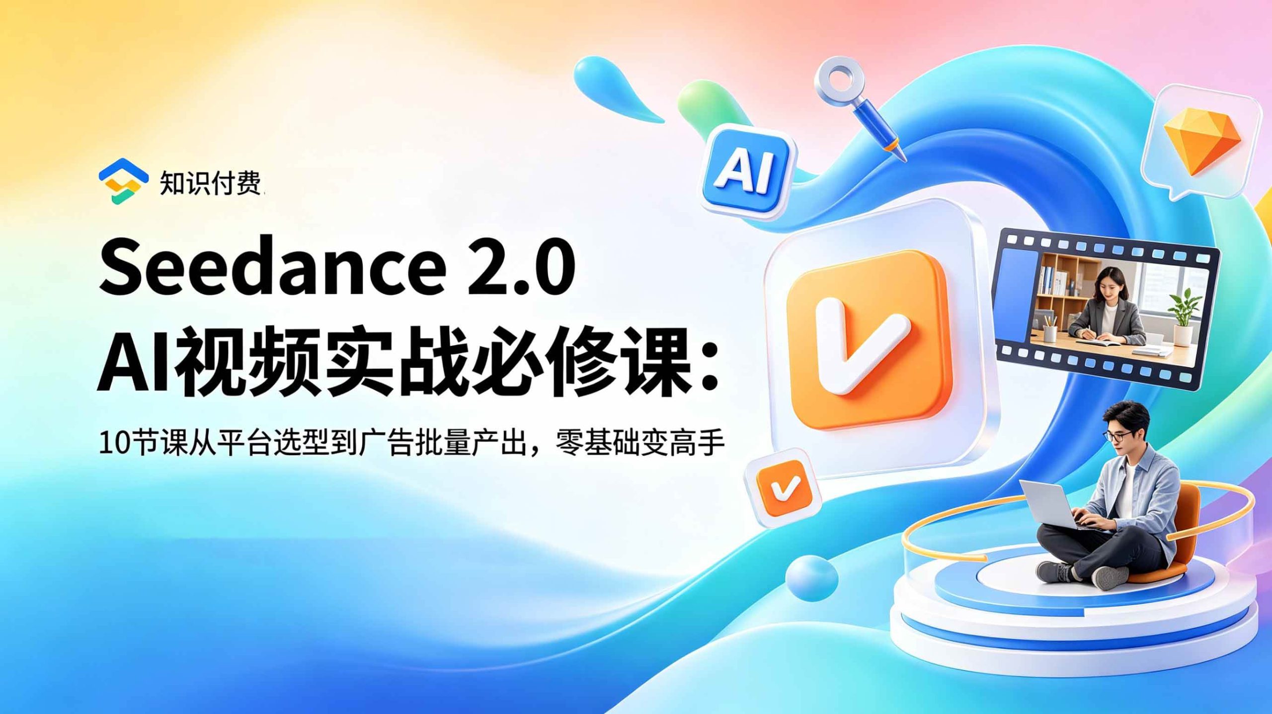 （18998期）Seedance 2.0 AI视频实战必修课：10节课从平台选型到广告批量产出，零基础变高手-点子口袋网