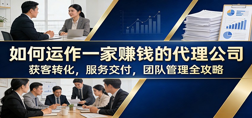 如何运作一家赚钱的代理公司：获客转化，服务交付，团队管理全攻略-点子口袋网