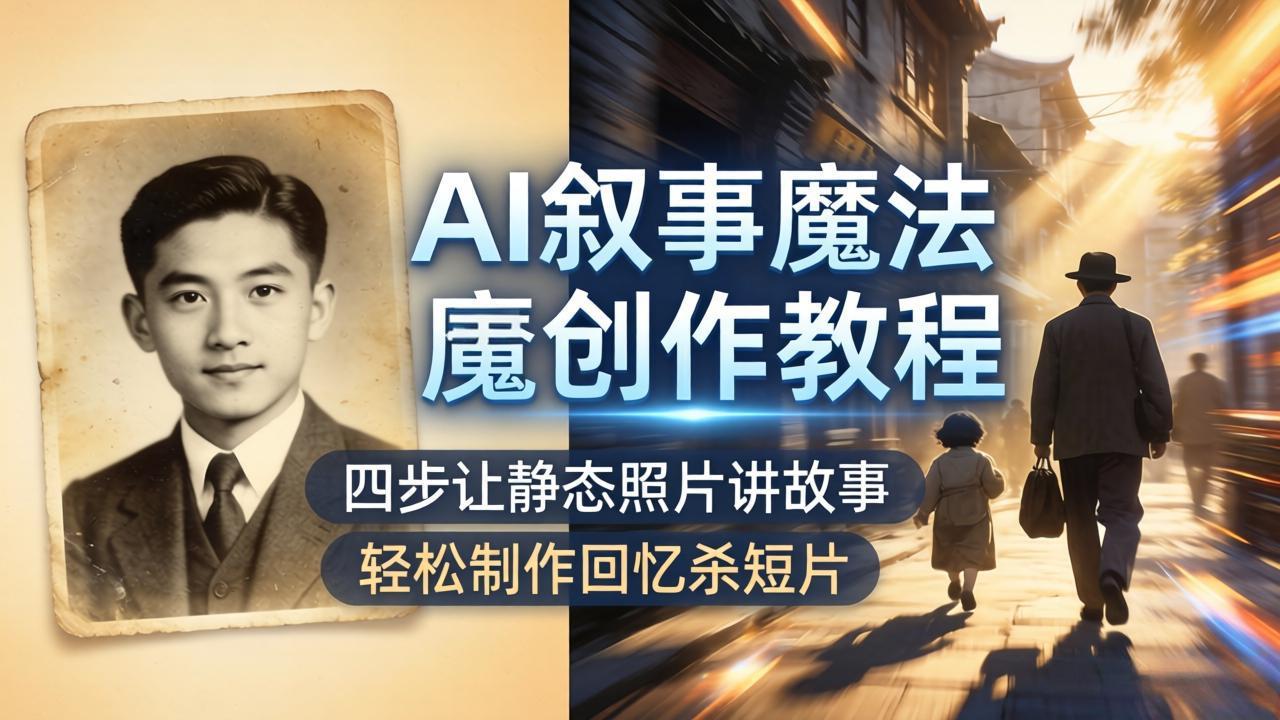 AI叙事魔法创作教程，四步让静态照片讲故事，老照片修复加动态特效，轻松制作回忆杀短片-点子口袋网