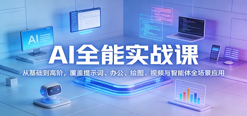 AI全能实战课：从基础到高阶，覆盖提示词、办公、绘图、视频与智能体全场景应用-点子口袋网