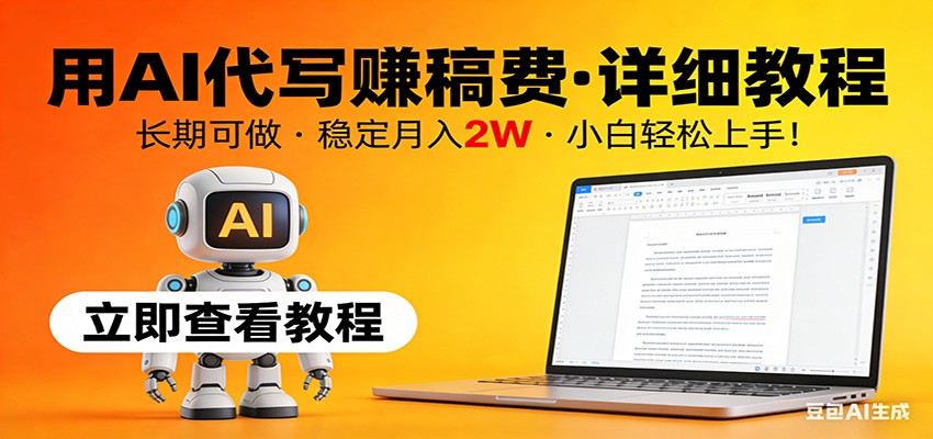 用AI代写赚稿费，详细教程，长期可做，稳定月入2W，小白轻松上手！-点子口袋网