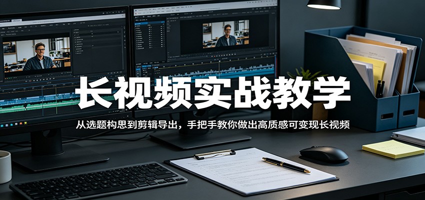 长视频实战教学，从选题构思到剪辑导出，手把手教你做出高质感可变现长视频-点子口袋网