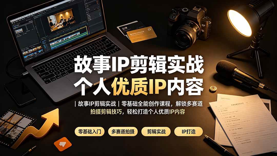 （19550期）故事IP剪辑实战｜零基础全能创作课程，解锁多赛道拍摄剪辑技巧，轻松打造个人优质IP内容-点子口袋网