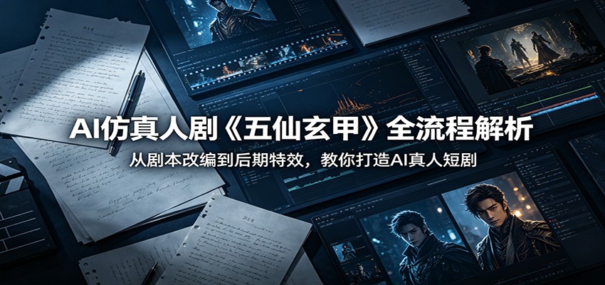AI仿真人剧《五仙玄甲》全流程解析：从剧本改编到后期特效，教你打造AI真人短剧-点子口袋网